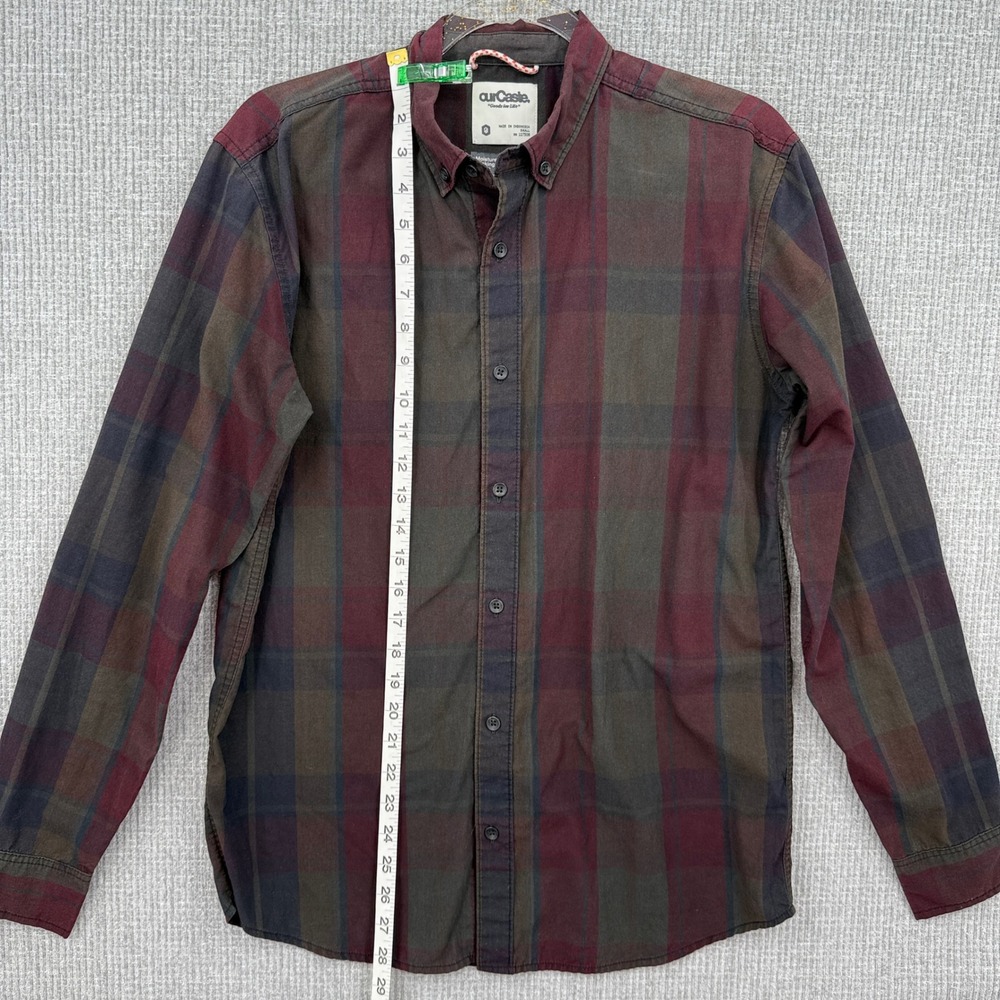 OurCaste Mens Plaid Flannel Button Down Shirt Sz S Moisture Wicking Gorp Grunge - Picture 2 of 11